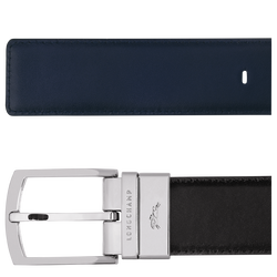 Herrengürtel Delta Box , Leder - Schwarz/Marine