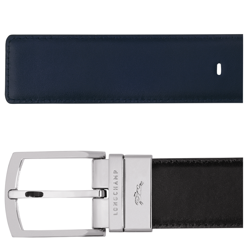 Ceinture homme Delta Box , Cuir - Noir/Marine  - Vue 2 de 4