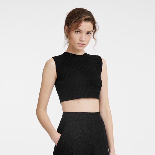 Sleeveless top , Black - Knit - View 3 of  3