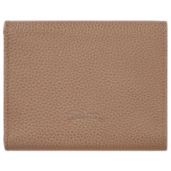 Le Foulonné Compact wallet , Biscuit - Leather