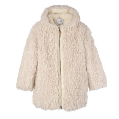 Coat , Ivory - Faux fur