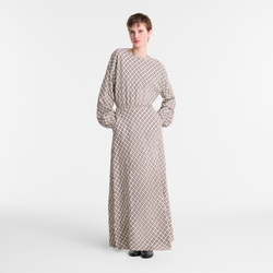 Dress , Ecru - Jacquard cotton