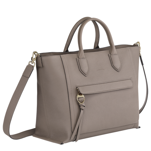Mailbox Briefcase Taupe - Leather (20029HTA015) | Longchamp US