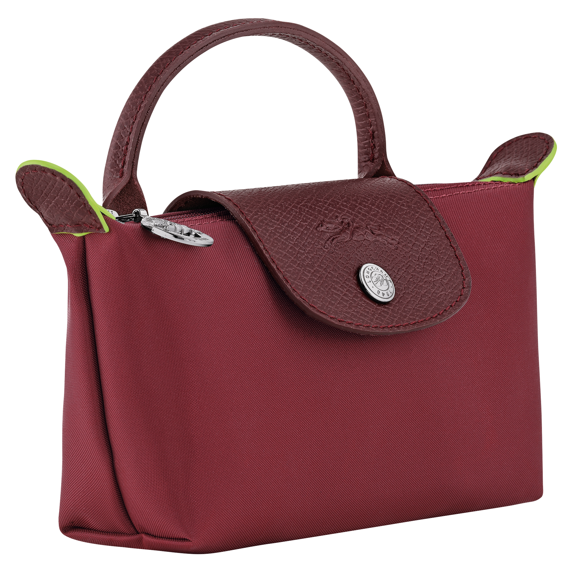Pouch with handle, Pomegranate - View 3 of
6 - zoom in Le Pliage Green Pouch with handle, Pomegranate