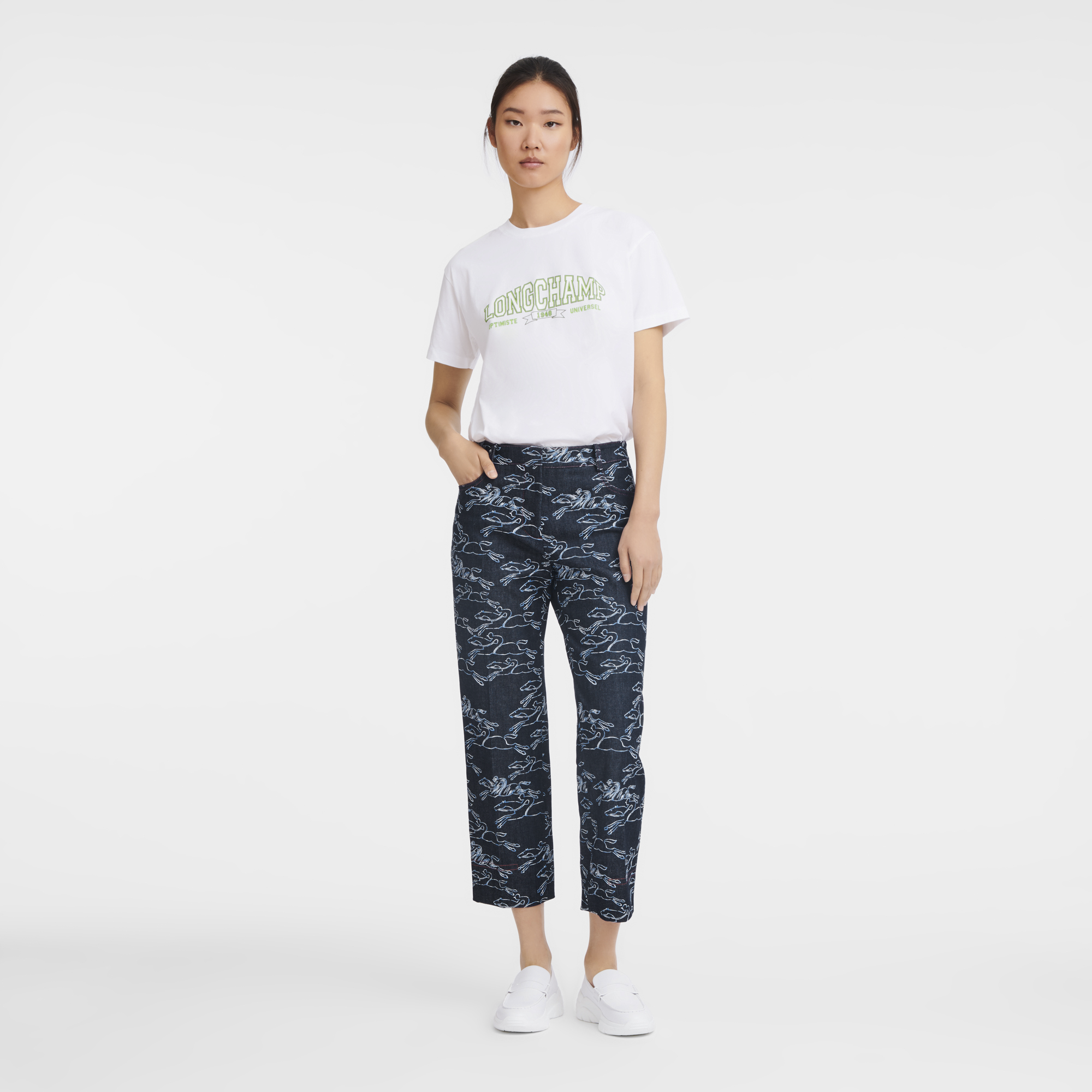 null cropped trousers, Navy
