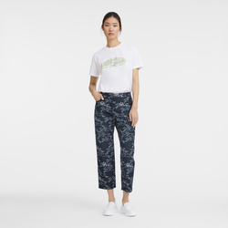 cropped trousers , Navy - Denim