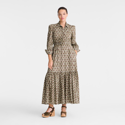 Long dress , Artichoke - Vichy print veil