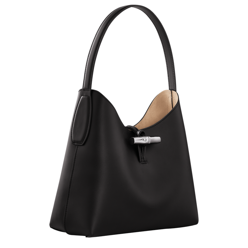 Roseau M Hobo bag , Black - Leather  - View 3 of  6