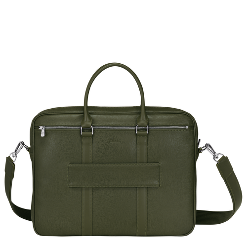 Le Foulonné S Briefcase , Khaki - Leather - View 4 of 4