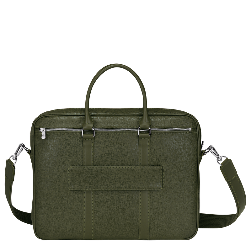 Le Foulonné S Briefcase , Khaki - Leather  - View 4 of 4