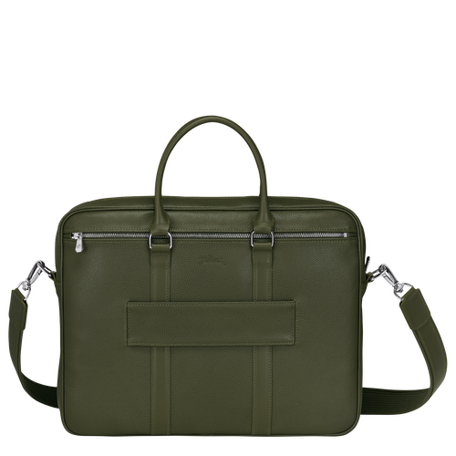 Le Foulonné S Briefcase , Khaki - Leather - View 4 of  4