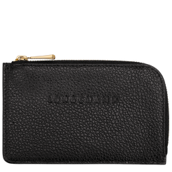 Le Foulonné Card holder Black - Leather | Longchamp US