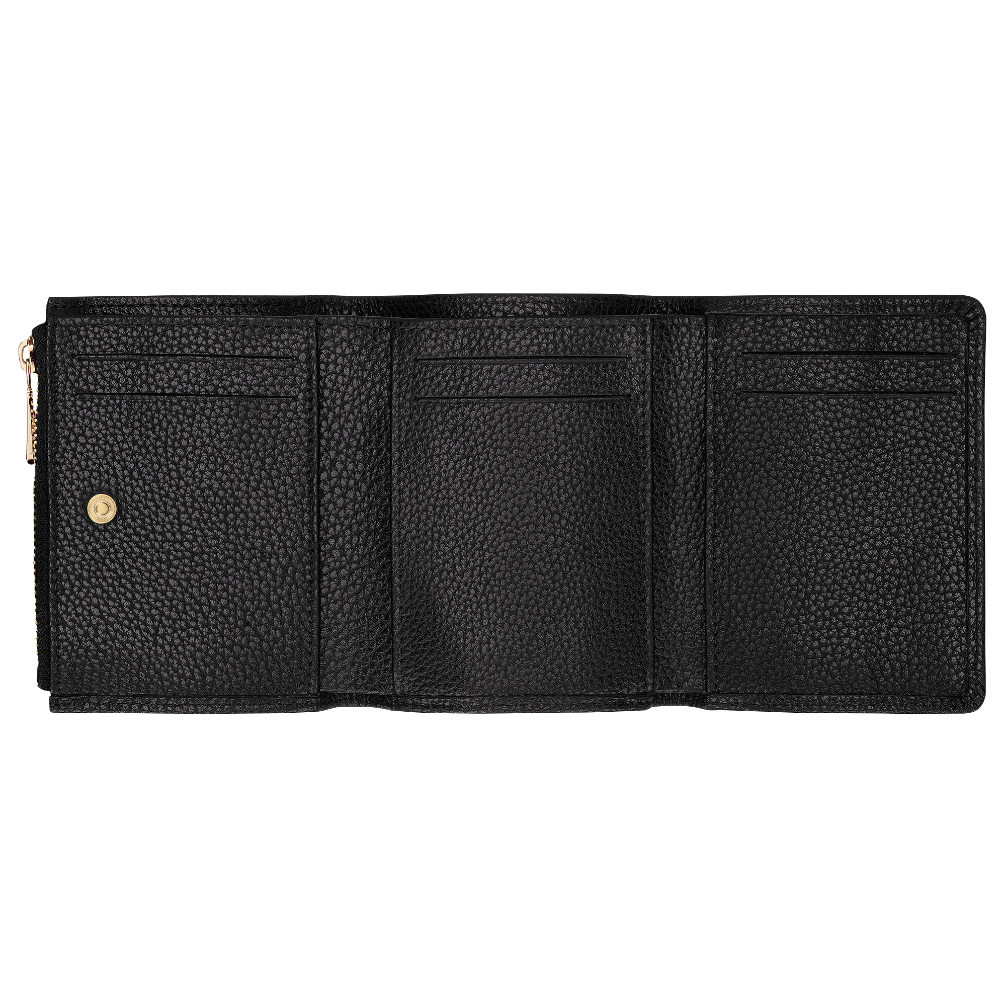 Portefeuille compact Le Foulonné Cuir Noir Longchamp CH Portefeuille compact Le Foulonné Cuir Noir Longchamp CH