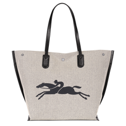 Longchamp Roseau Large Canvas Shopper Bag, Ecru at John Lewis