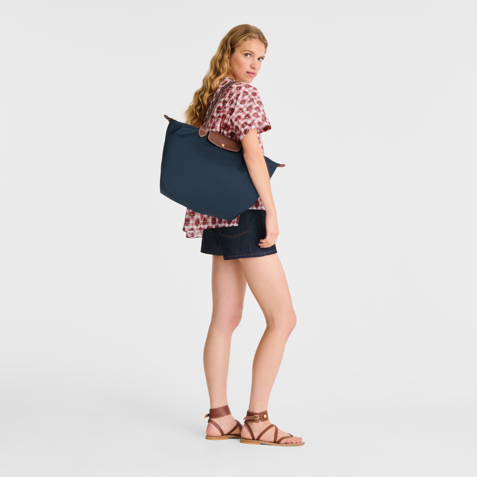 Le Pliage Original L Tote bag Navy - Recycled canvas | Longchamp US Le Pliage Original L Tote bag Navy - Recycled canvas | Longchamp US