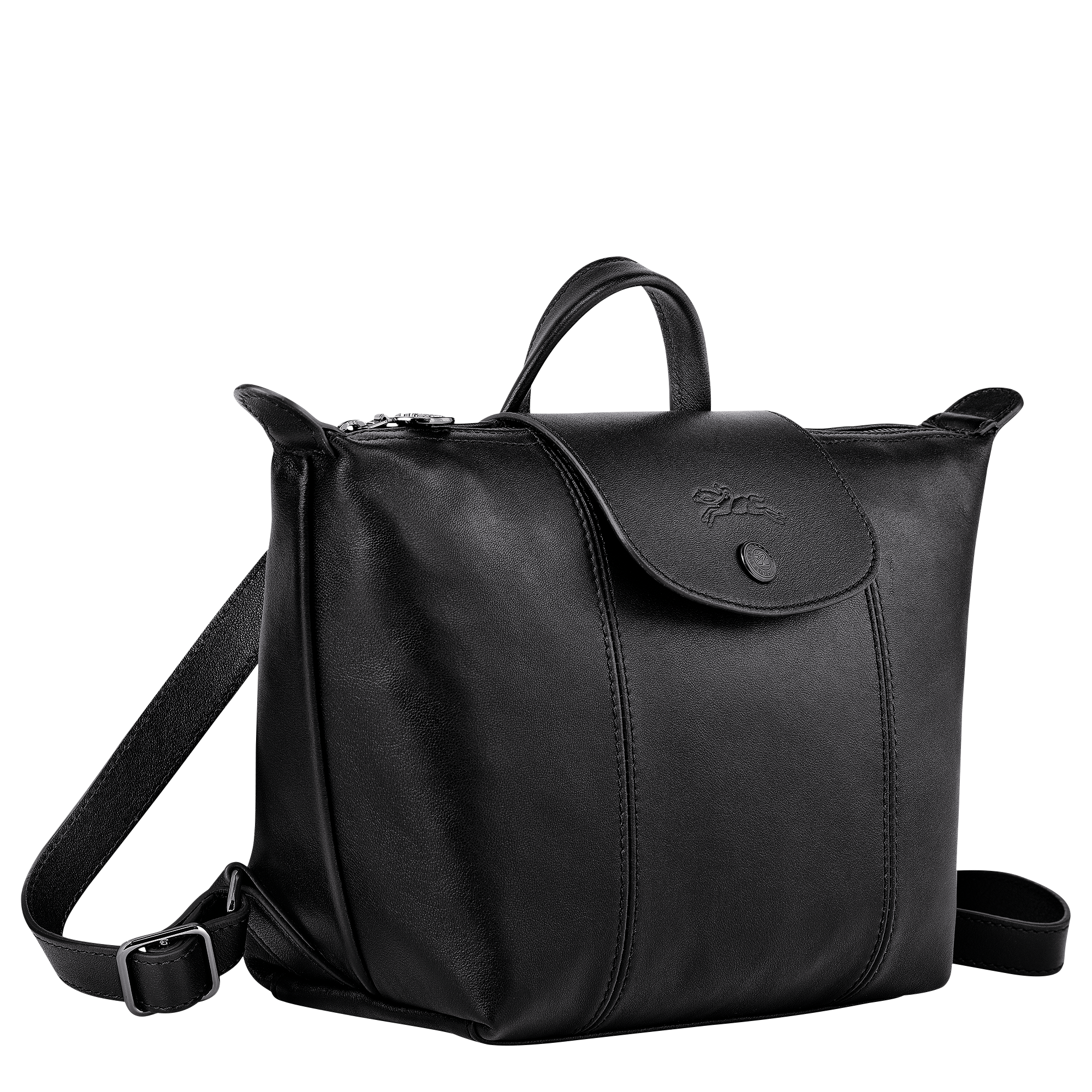 longchamp le pliage leather backpack
