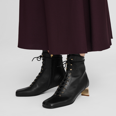 Stiefelette mit hohem Absatz La Patineuse , Leder - Schwarz