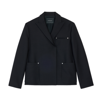 Jacke , Cr&ecirc;pe - Schwarz