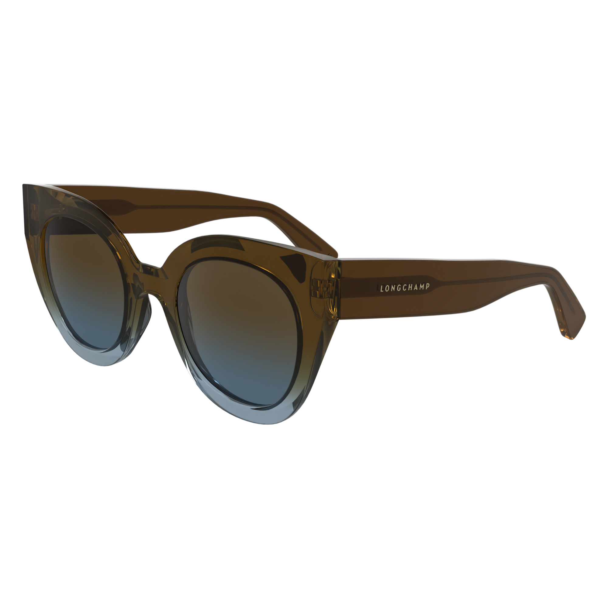 null Lunettes de soleil, Marron/Azur