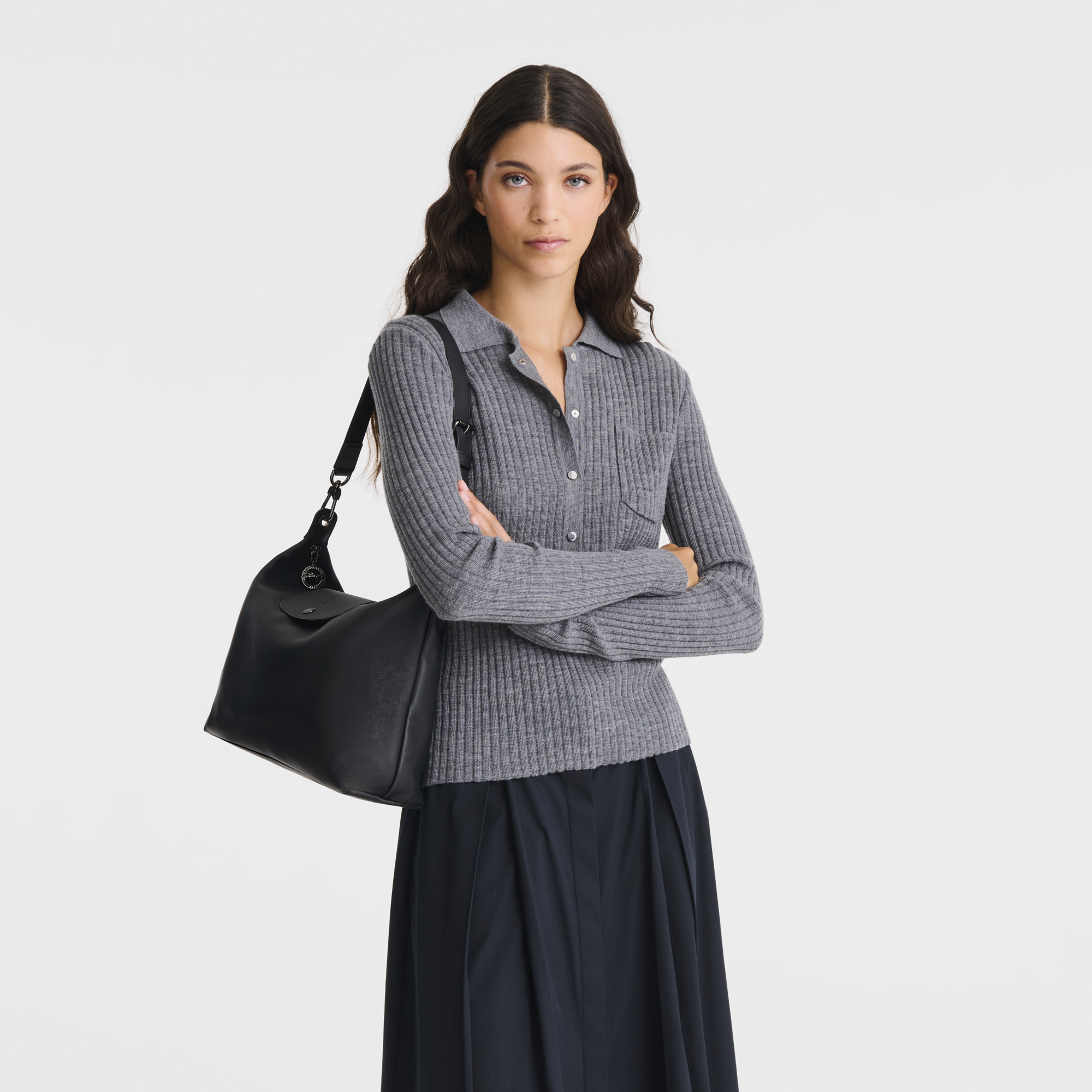 Le Pliage Xtra Borsa hobo M,  Nero