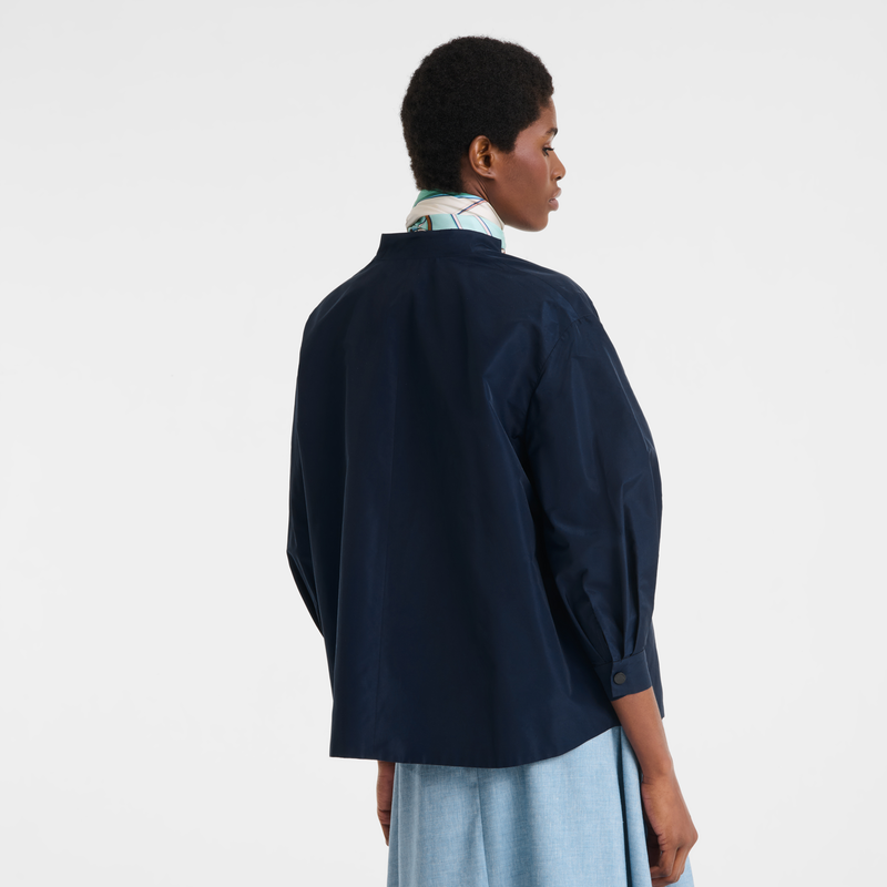 Veste kimono , Techno-taffetas - Marine  - Vue 3 de 5