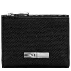 Le Roseau Compact wallet , Black - Leather