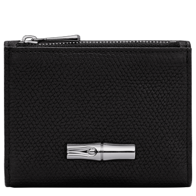 Portefeuille compact Le Roseau , Cuir - Noir