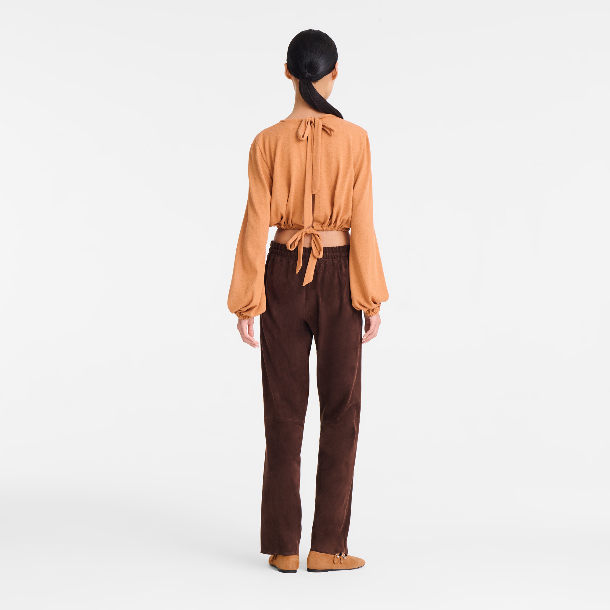 null Leather straight pants, Mocha