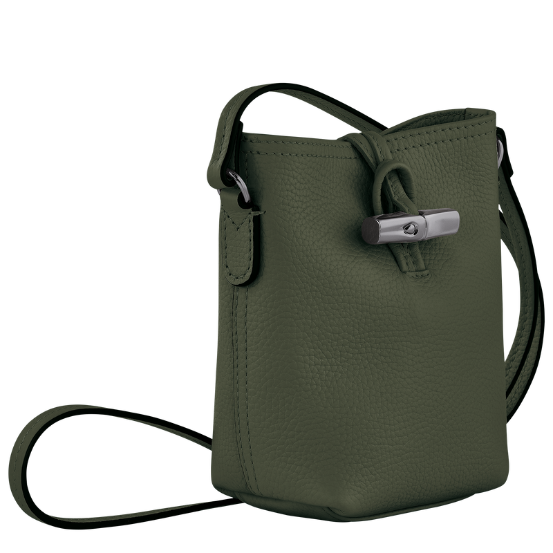 Le Roseau Essential XS Crossbody bag , Khaki - Leather  - View 3 of  5