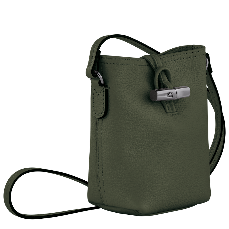 Le Roseau Essential Crossbodytas XS , Kaki - Leder  - Weergave 3 van  5