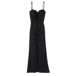 Midi dress , Black - Fluid crepe
