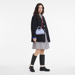 Roseau XS Handbag , Sky Blue/Red - Leather