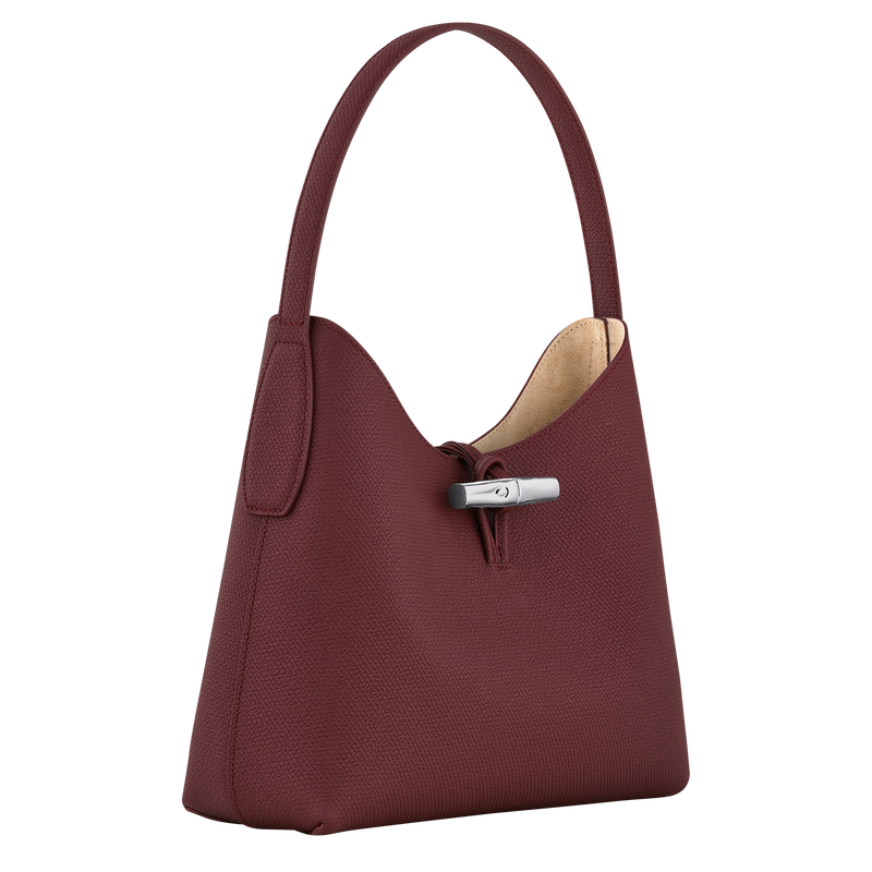 Roseau M Hobo bag , Plum - Leather  - View 3 of  6