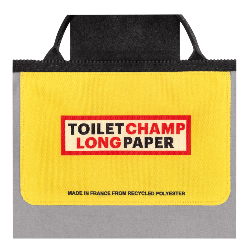 Longchamp x ToiletPaper 旅行袋 S , 黃色 - 帆布  - 查看 5 5