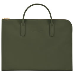 Le Foulonné S Briefcase , Khaki - Leather