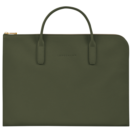 Le Foulonné S Briefcase , Khaki - Leather - View 1 of  4