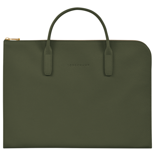 Le Foulonné S Briefcase , Khaki - Leather - View 1 of 4