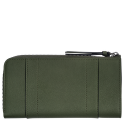 Longchamp 3D Zip around wallet , Khaki - Leather
