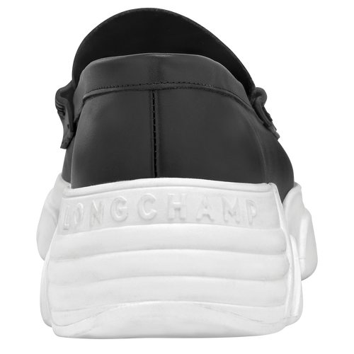 Mocassins Au Sultan , Cuir - Noir/Blanc - Vue 3 de 3