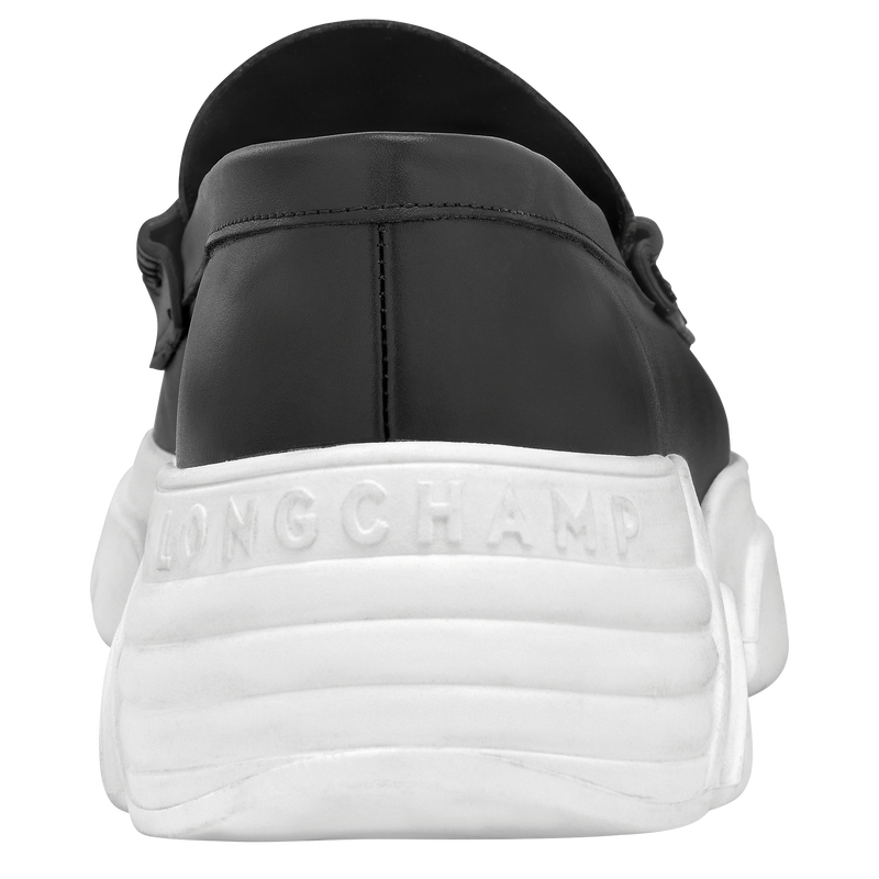Mocassins Au Sultan , Cuir - Noir/Blanc  - Vue 3 de 3