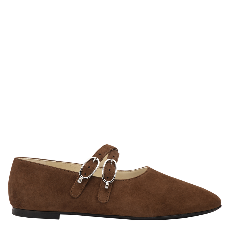 Ballerines Le Foulonn&eacute; , Cuir - Caf&eacute;  - Vue 1 de 5