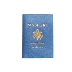 Le Foulonné Passport cover , Cloud Blue - Leather