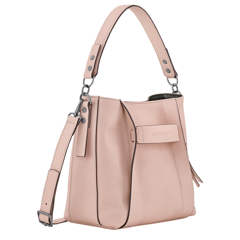 Sac bandoulière S Longchamp 3D , Cuir - Pétale  - Vue 3 de 4
