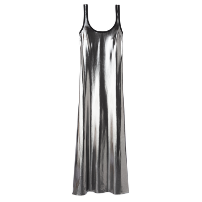 Langes Kleid, Metallgrau