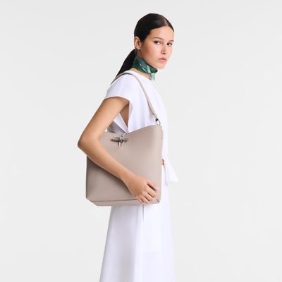 Le Roseau Hobo bag , Clay - Leather