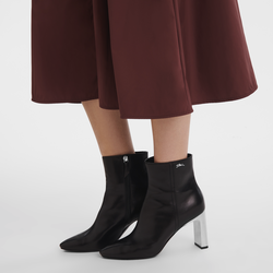 Boots Longchamp Métal , Cuir - Noir