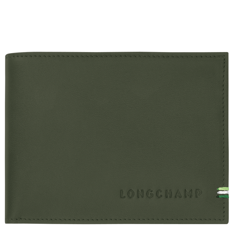 Portefeuille Longchamp sur Seine , Cuir - Kaki  - Vue 1 de 3