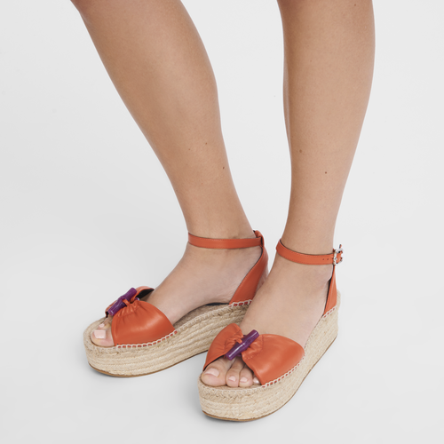 Le Roseau Wedge espadrilles , Sienna - Leather - View 2 of  4