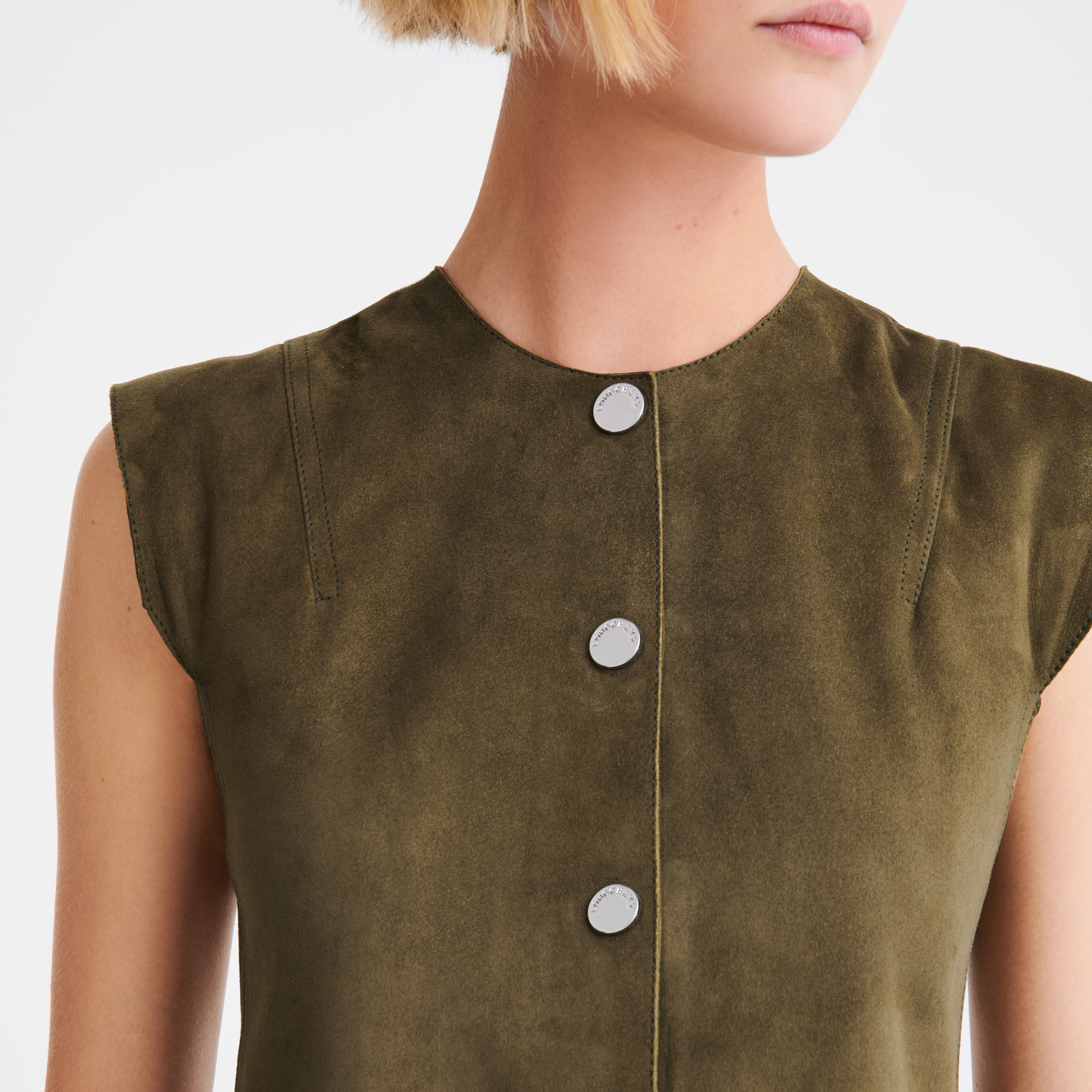 Sleeveless jacket, Khaki - View 4 of
        5 - zoom in null Sleeveless jacket, Khaki