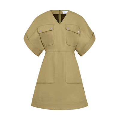 Short dress , Lichen - Double-face gabardine